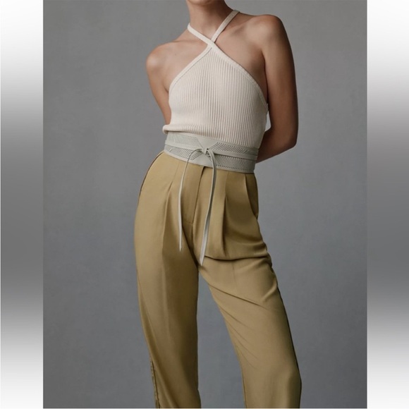 Anthropologie T.La Ribbed Halter Tank Asymmetrical Size Large - Picture 8 of 8